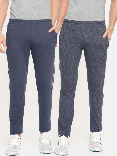 

Sports52 wear Men Navy Blue Pack of 2 Solid Straight Fit Track Pants