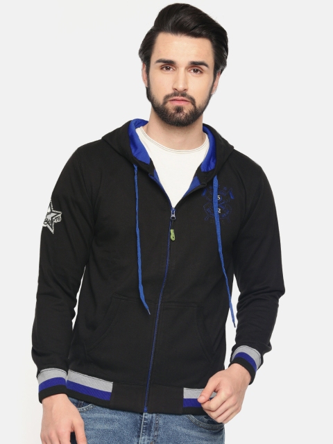 

Sports52 wear Men Black Solid Comfort Fit Hooded Sweatshirt