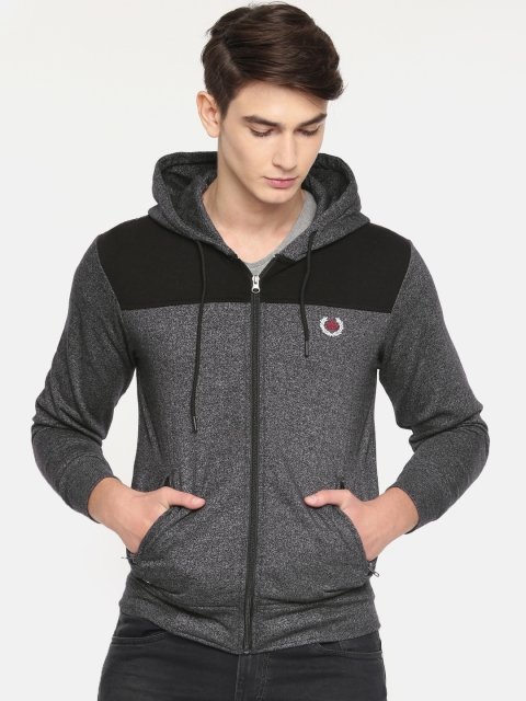 

Sports52 wear Men Charcoal Grey Solid Hooded Sweatshirt