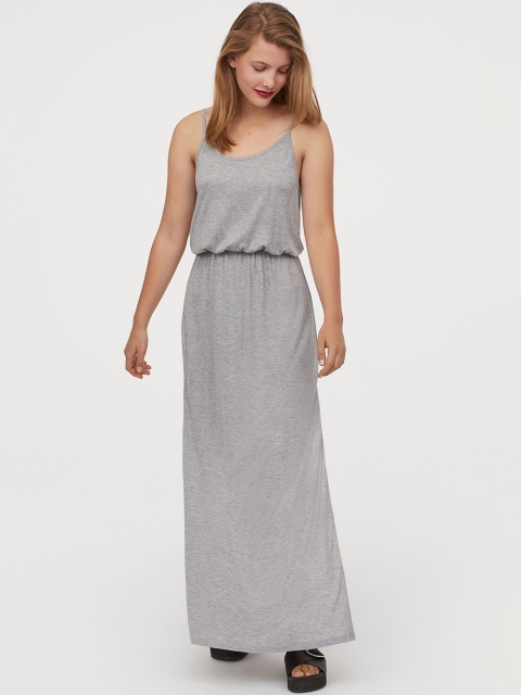 

H&M Women Grey Solid Maxi dress