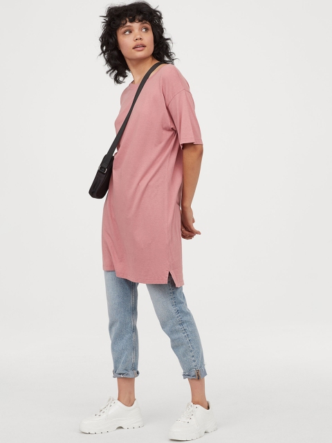 

H&M Women Pink Solid T-shirt dress