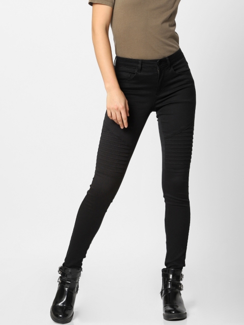 

ONLY Women Black Skinny Fit Mid-Rise Clean Look Stretchable Jeans