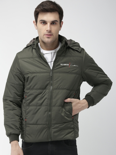 

Foreign Culture By Fort Collins Men Olive Green Solid Jacket