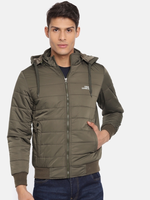 

Foreign Culture By Fort Collins Men Olive Green Solid Jacket