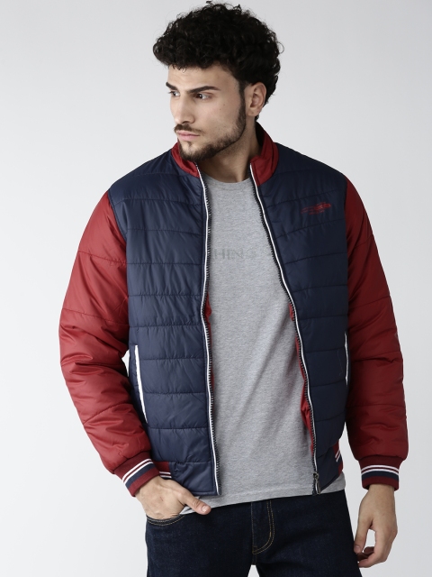 

Foreign Culture By Fort Collins Men Navy Blue Padded Solid Varsity Jacket