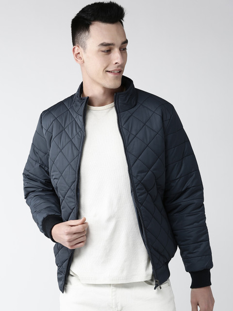 

Foreign Culture By Fort Collins Men Navy Blue Quilted Bomber Jacket
