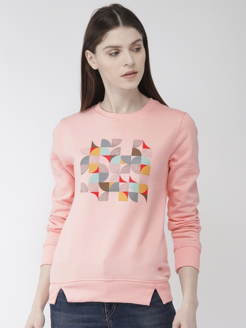 

Park Avenue Women Peach-Coloured Printed Sweatshirt