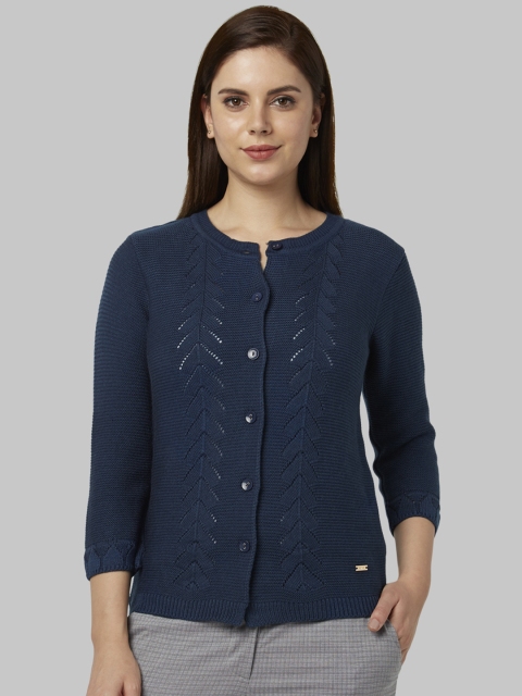 

Park Avenue Women Blue Solid Cardigan Sweater