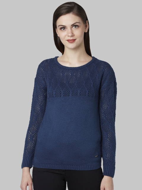 

Park Avenue Women Blue Solid Pullover Sweater