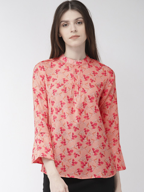 

Park Avenue Women Peach & Pink Printed Regular Top