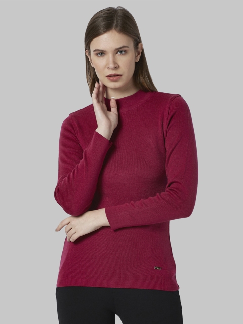 

Park Avenue Women Maroon Solid Pullover Sweater