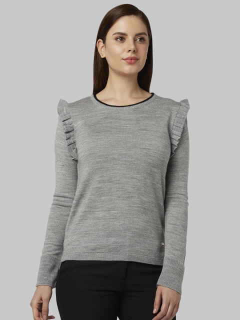 

Park Avenue Women Grey Solid Pullover