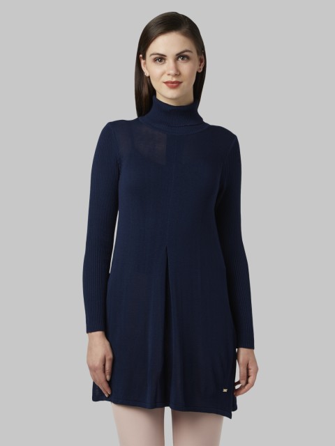 

Park Avenue Women Navy Blue Solid Longline Sweater
