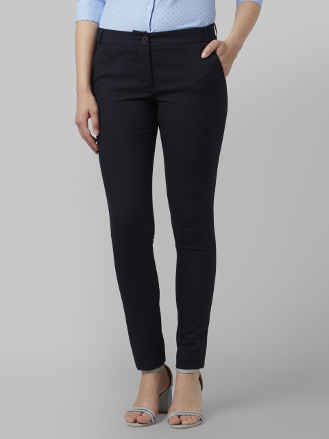 

Park Avenue Women Blue Slim Fit Solid Regular Trousers