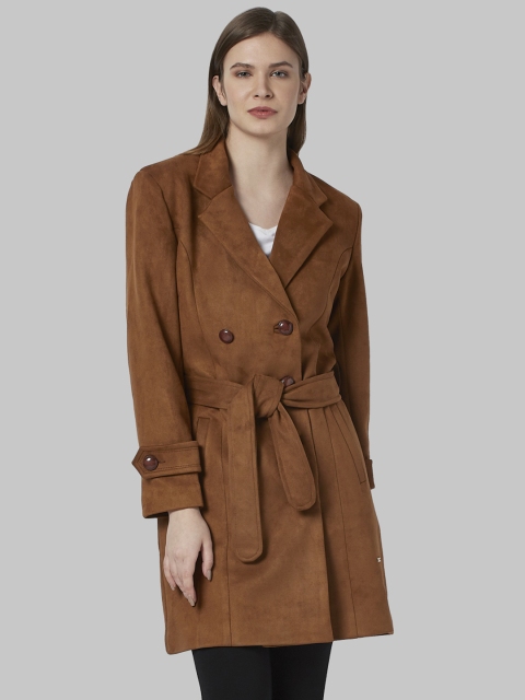

Park Avenue Women Brown Solid Overcoat