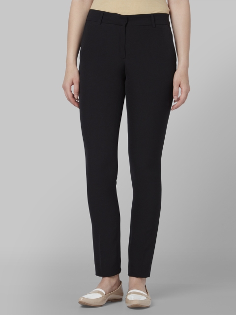

Park Avenue Women Black Regular Fit Solid Regular Trousers