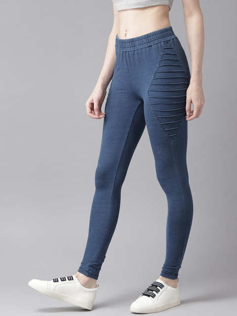 

Roadster Women Navy Blue Solid Treggings