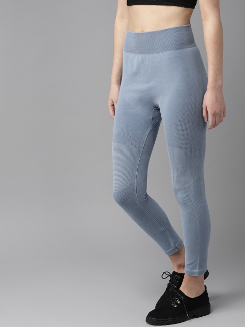 

Roadster Women Blue Jacquard Patterned Jeggings