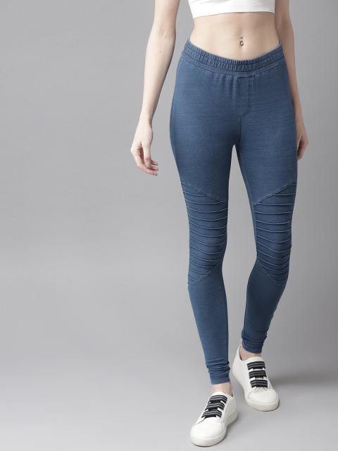 

Roadster Women Navy Blue Solid Treggings
