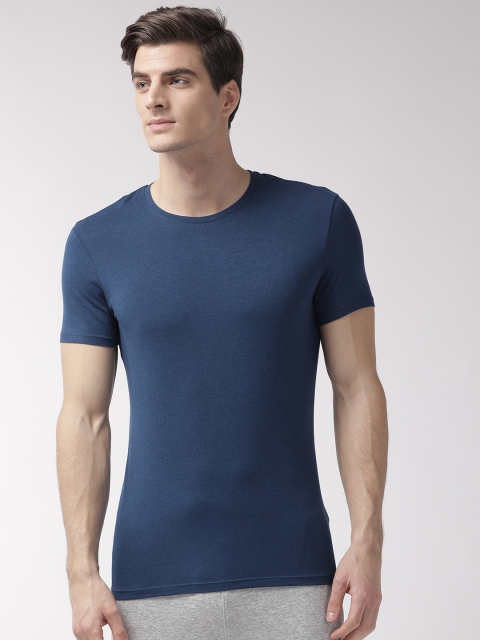 

Marks & Spencer Men Navy Blue Solid Inner Vest T141600A