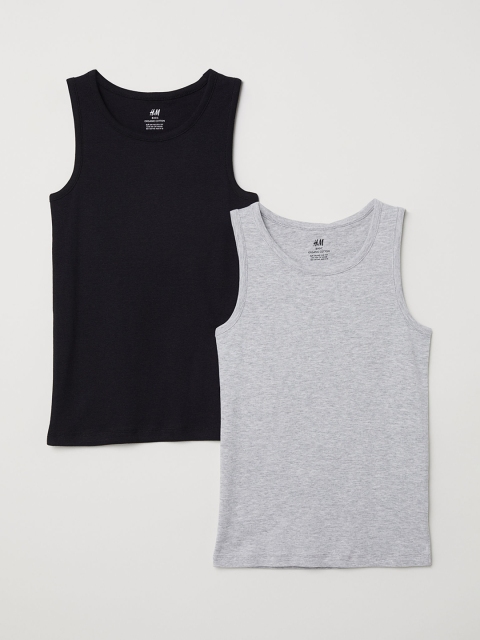 

H&M Boys Sustainable 2-pack Vest T-shirts, Grey