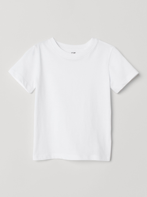 

HM Boys Sustainable White Cotton Pure Cotton T-shirt