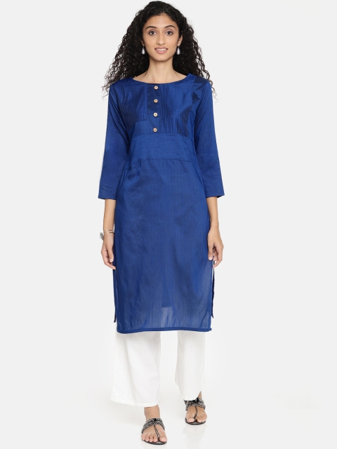 

Soch Women Blue Solid A-Line Kurta