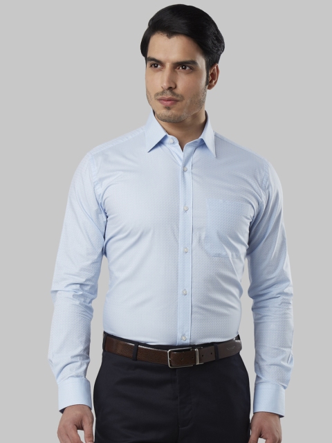 

Raymond Men Blue Regular Fit Self Design Formal Shirt