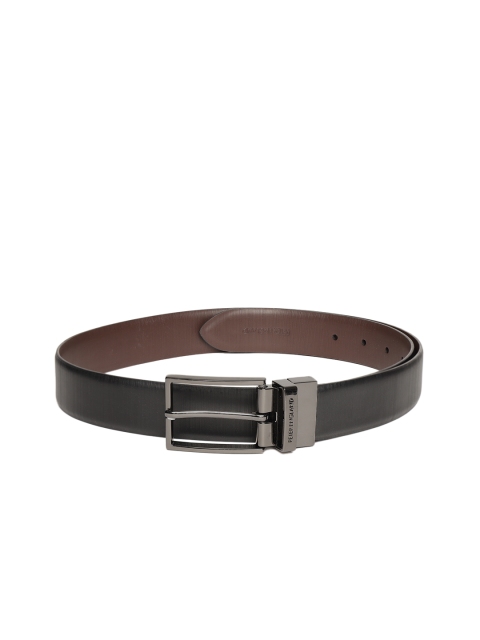 

Peter England Men Black & Coffee Brown Textured Reversible Formal Belt