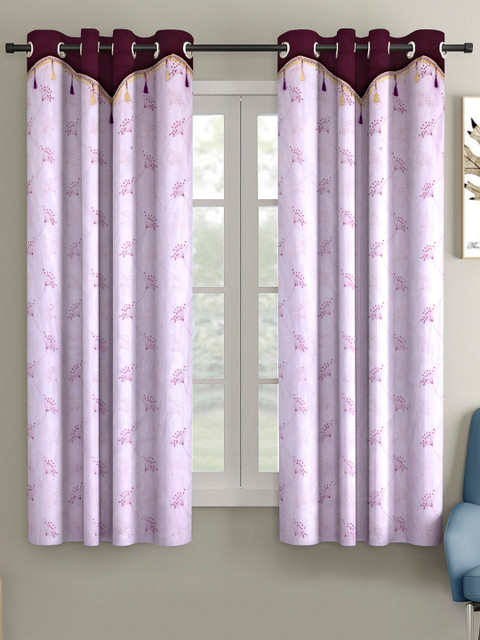 

Cortina Lavender Floral Set of 2 Window Curtains