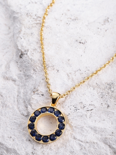 

Pipa Bella Women Gold-Toned & Blue Albany Studded Pendant with Chain
