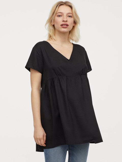 

H&M Women Black Solid MAMA Sustainable V-Neck Sustainable Dress