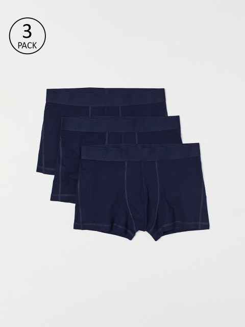 

H&M Men Blue Solid 3-Pack Short Trunks