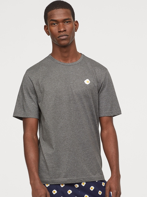 

H&M Men Grey Pyjama T-shirt and Shorts