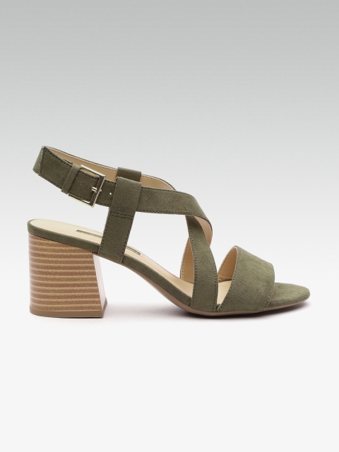 

DOROTHY PERKINS Women Olive Green Solid Block Heels