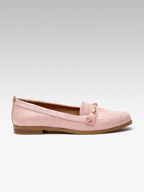 

DOROTHY PERKINS Women Pink Croc Textured Loafers