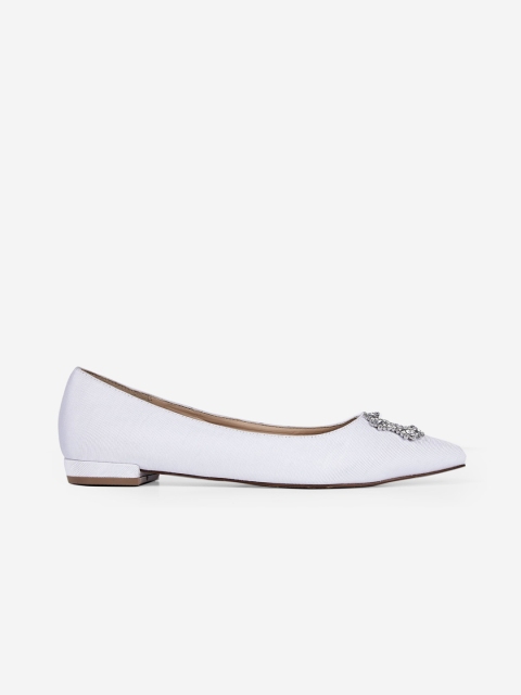 

DOROTHY PERKINS Women White Embellished Ballerinas