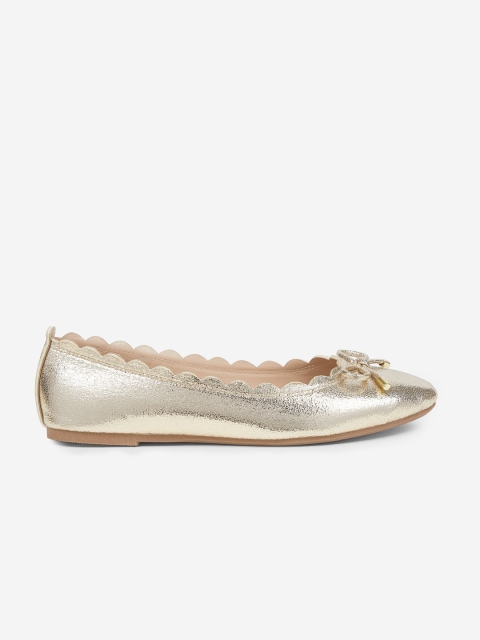 

DOROTHY PERKINS Women Gold-Toned Solid Ballerinas