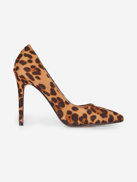 

DOROTHY PERKINS Women Beige & Coffee Brown Leopard Print Pumps