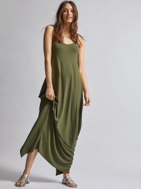 

DOROTHY PERKINS Women Olive Green Solid Maxi Dress