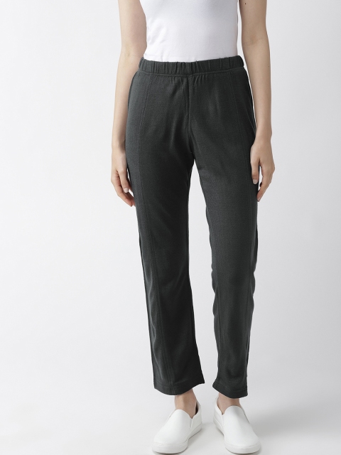 

Madame Women Charcoal Grey Solid Winter Trousers