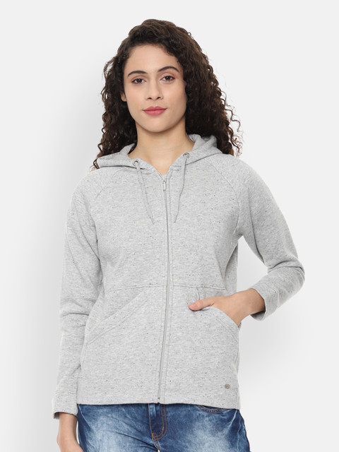 

Allen Solly Woman Grey Solid Hooded Sweatshirt