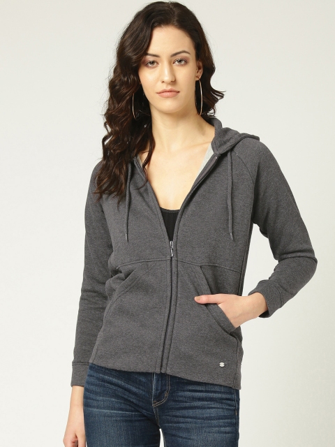 

Allen Solly Woman Grey Solid Hooded Sweatshirt