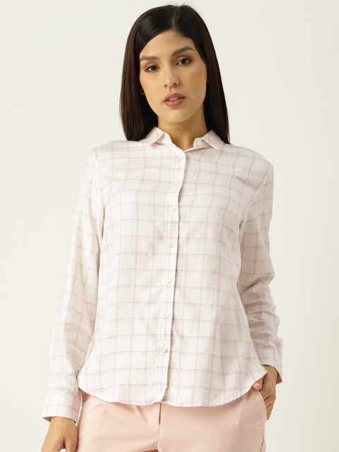 

Allen Solly Woman Women Off-White & Red Regular Fit Checked Casual Shirt