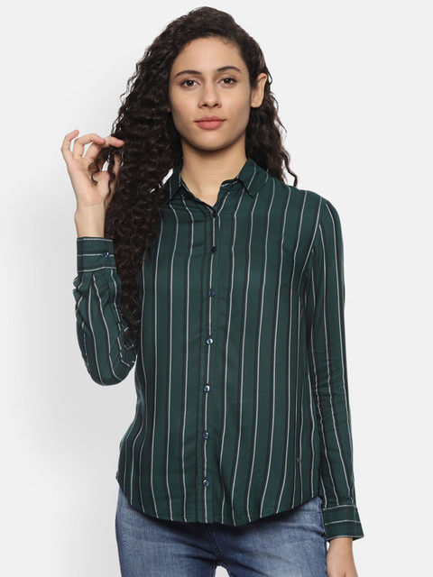 

Allen Solly Woman Women Green Striped Top