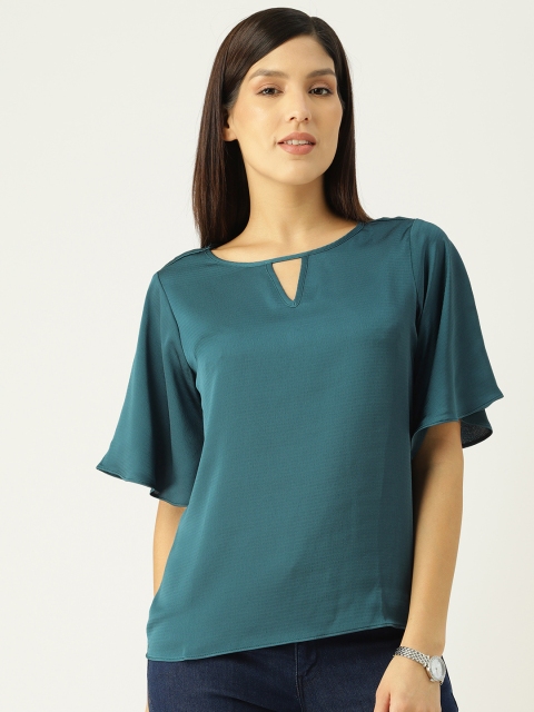 

Allen Solly Woman Teal Green Solid Top