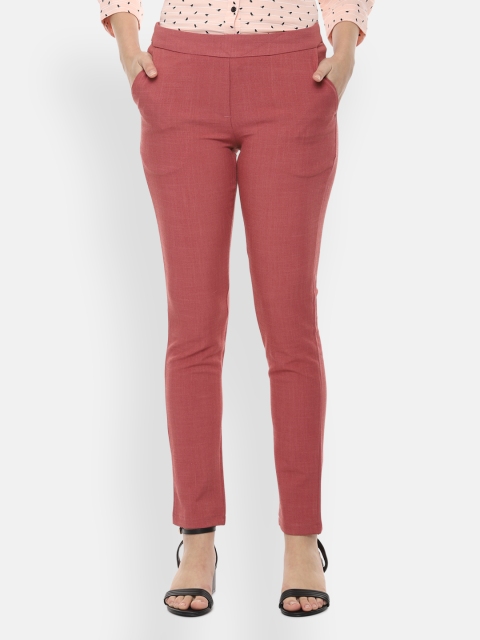 

Allen Solly Woman Women Pink Slim Fit Solid Formal Trousers
