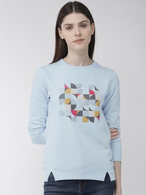 

Park Avenue Women Blue & Black Printed Pullover Sweatshirt