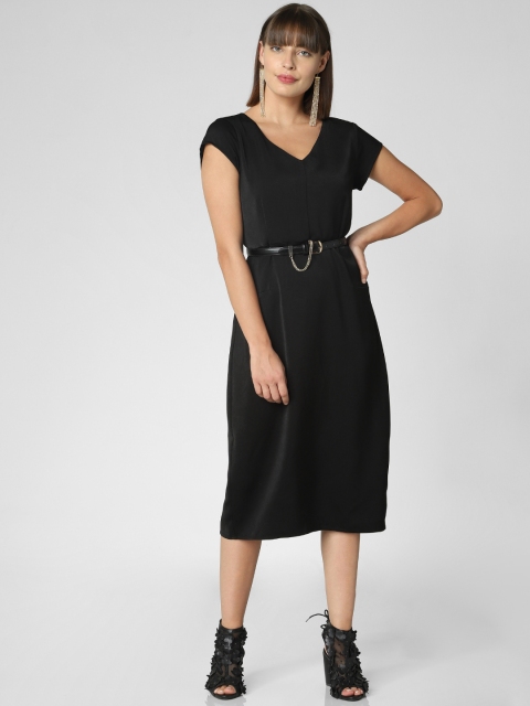 

Vero Moda Women Solid Black Sheath Dress