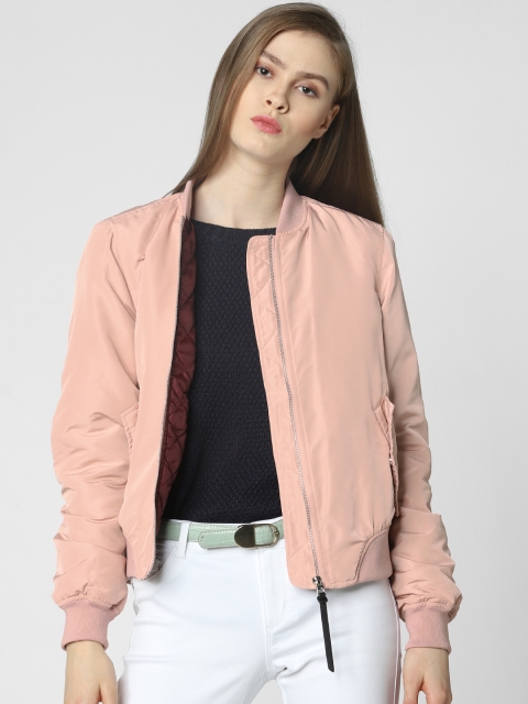 

Vero Moda Women Pink Solid Lightweight Bomber Jacket